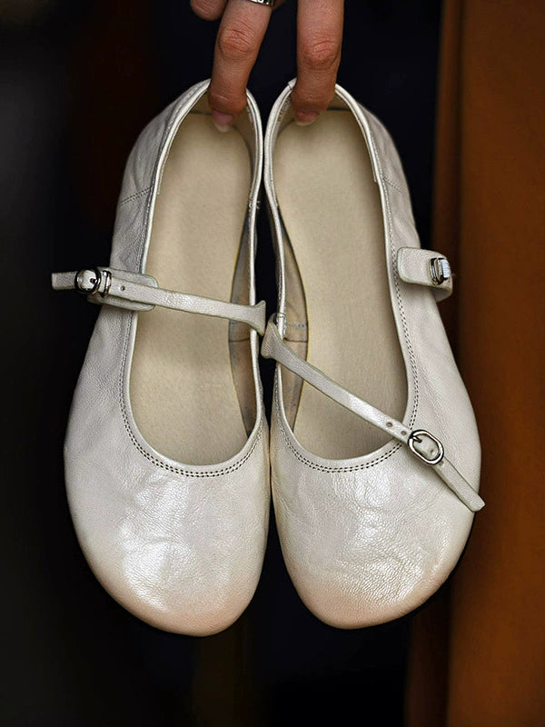 Ivory Slim Strap Mary Janes