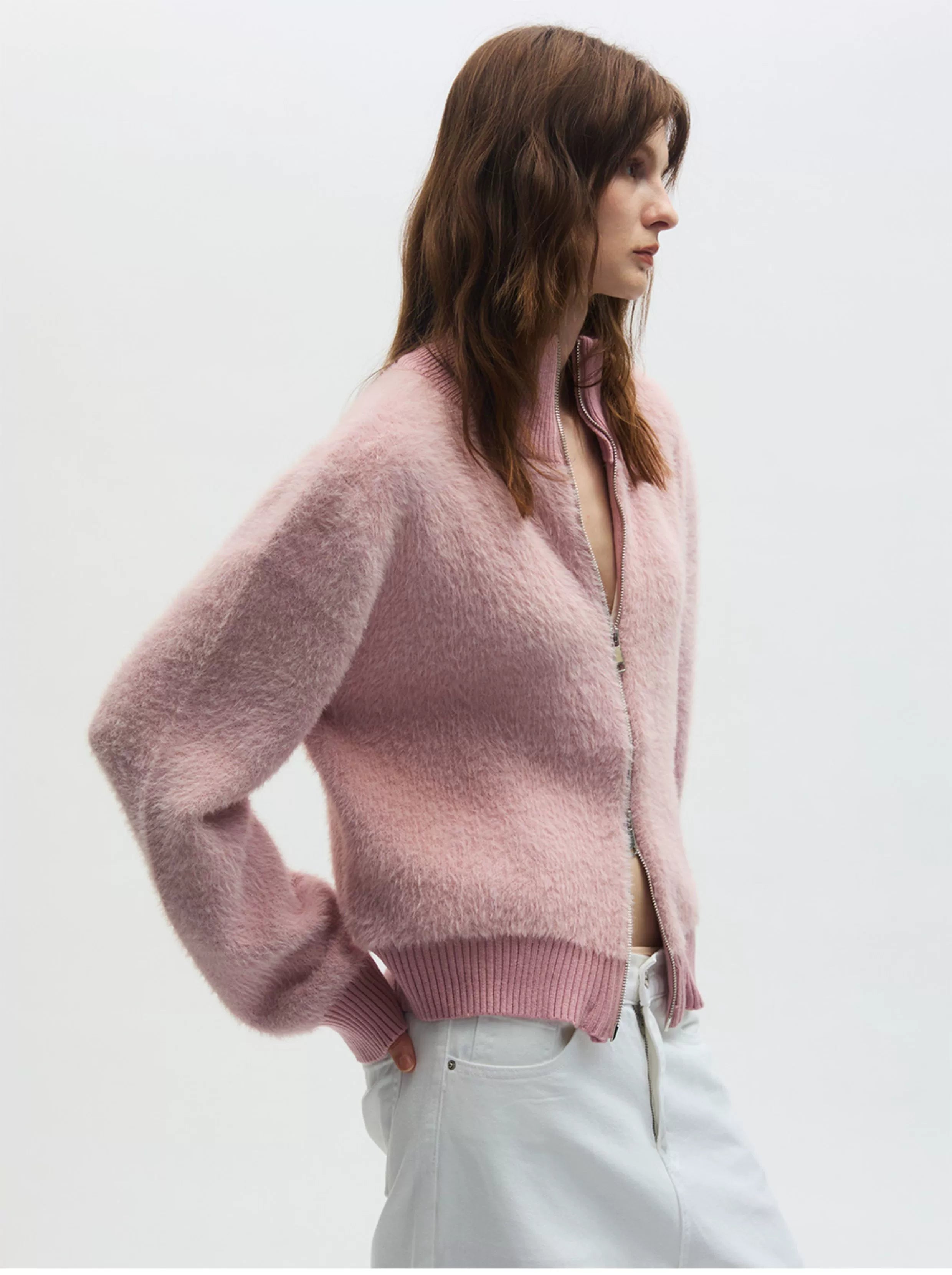 BlushCloud Zip Fleece Cardigan