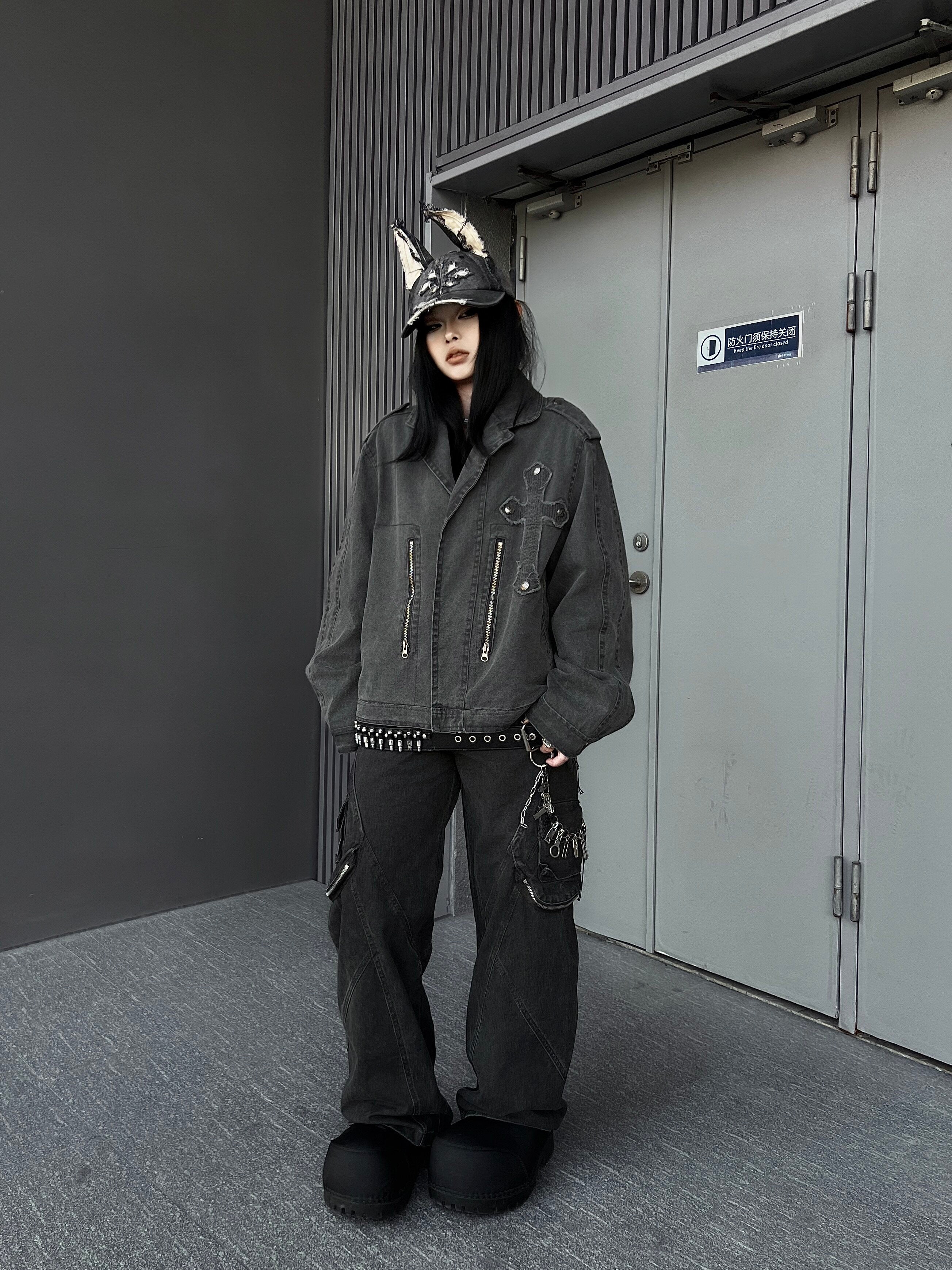 Men's Cross-Quilted Washed Cropped Heavyweight Jacket
