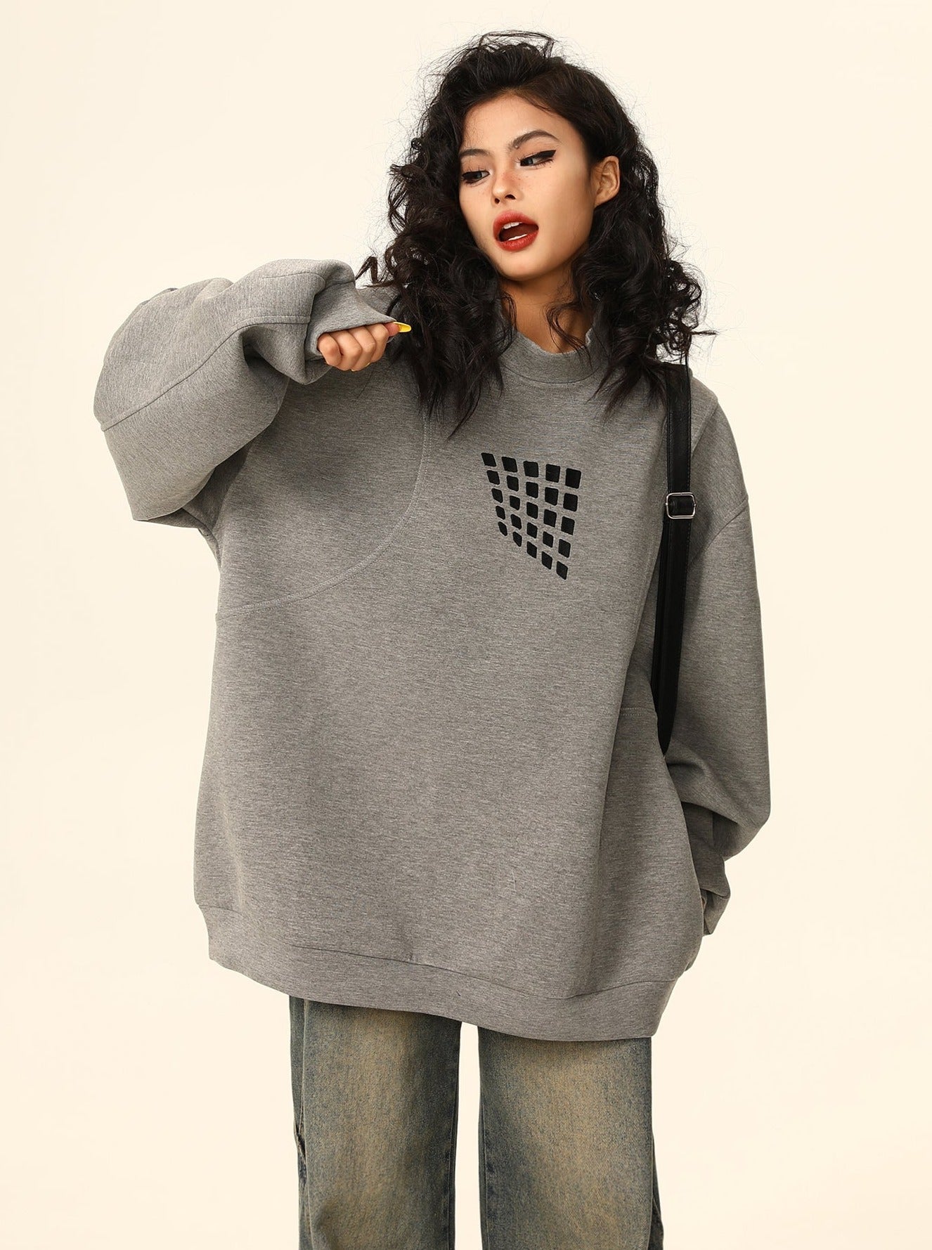 Oversized Graphic Crewneck Sweatshirt