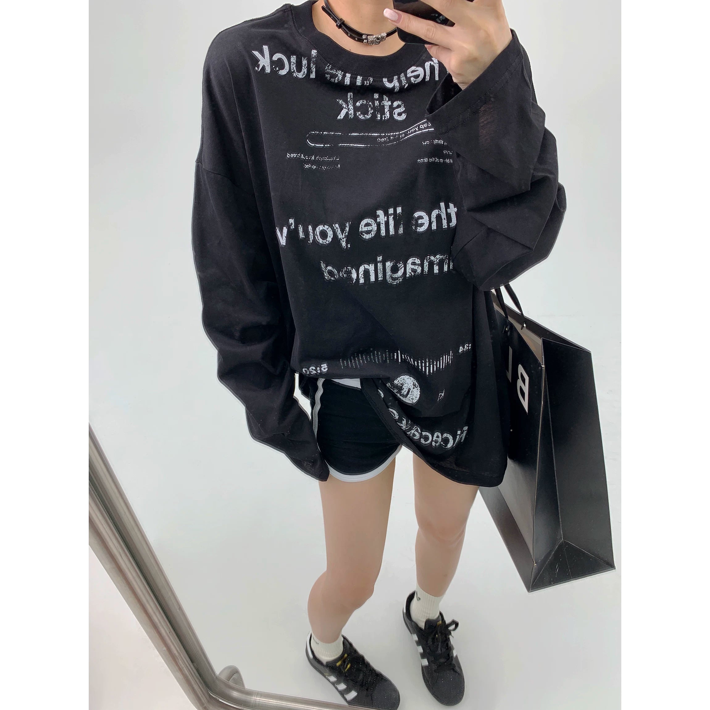 Static Echo Script Long Tee