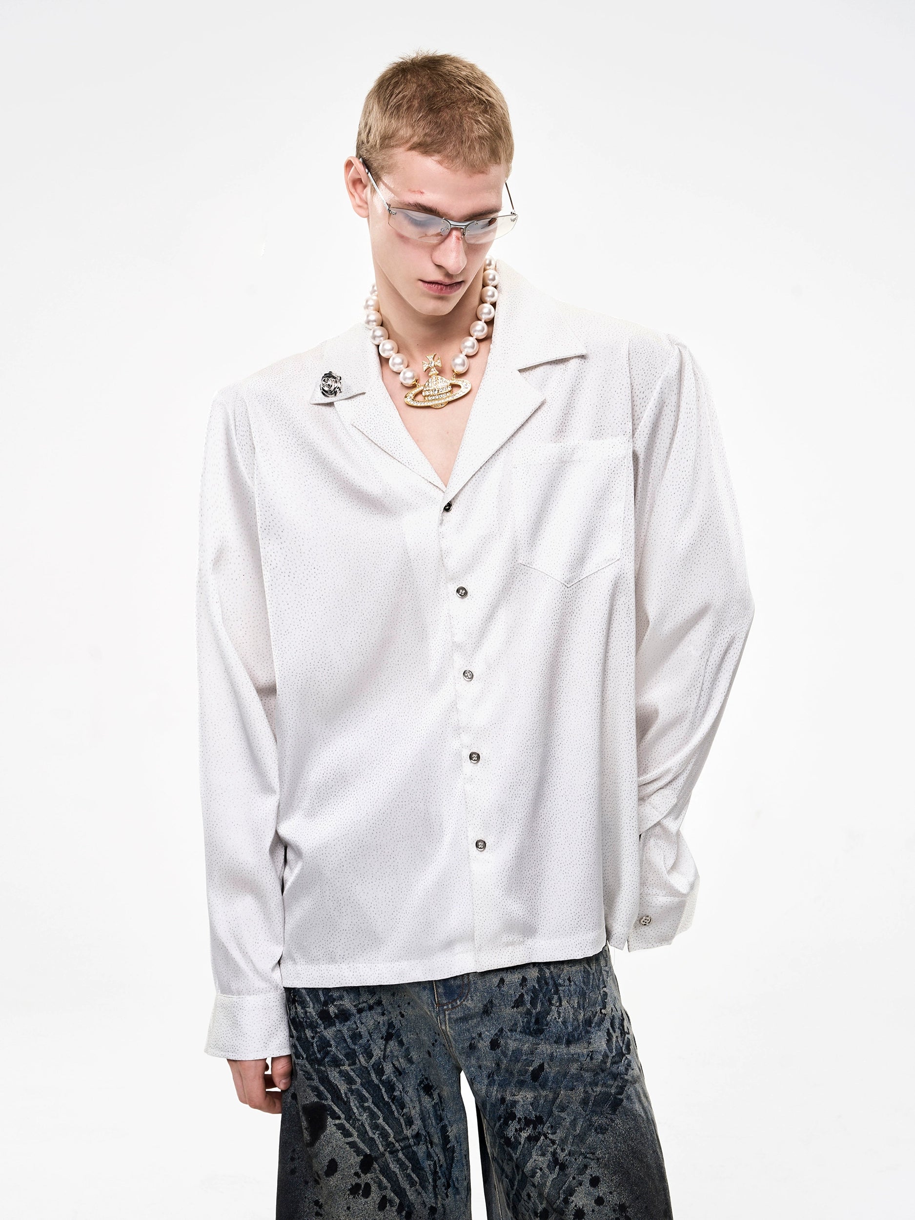 Micro-Dot Button-Up Shirt