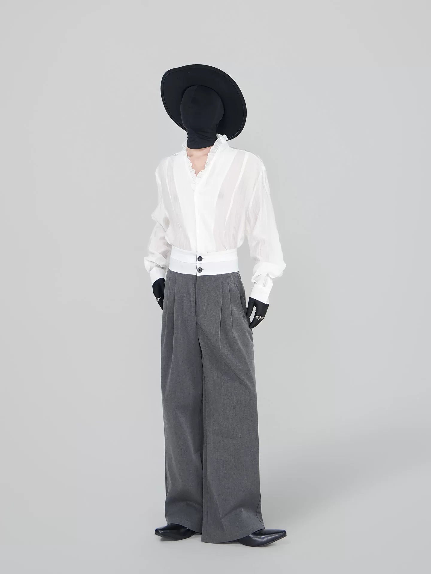 Ledger Ruffle-Collar Poet Blouse Shirt