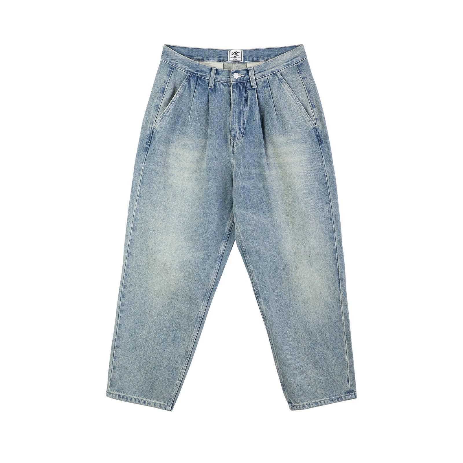 Taper Crest Vintage Wash Pleated Jeans