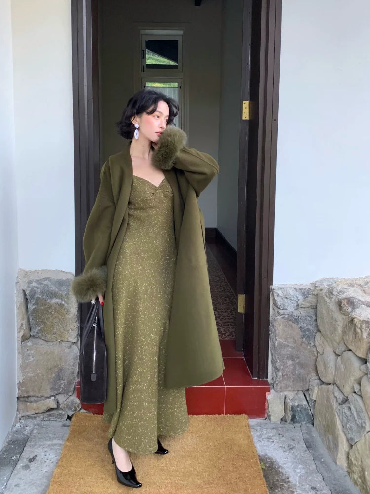 Classy Fishtail Spaghetti Strap Maxi Dress