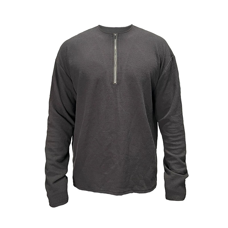 Minimal Half-Zip Long-Sleeve Sweatshirt