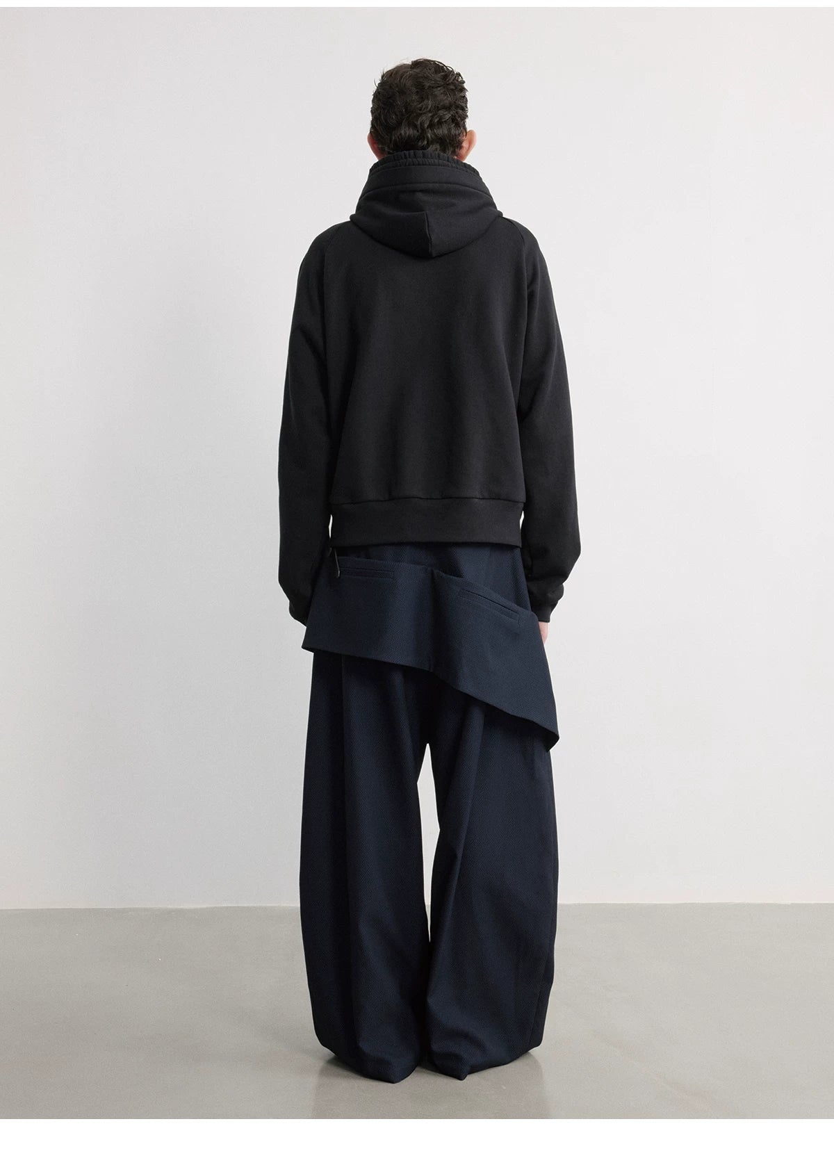 Oversized Zippered Hip Pocket Wide-Leg Trousers