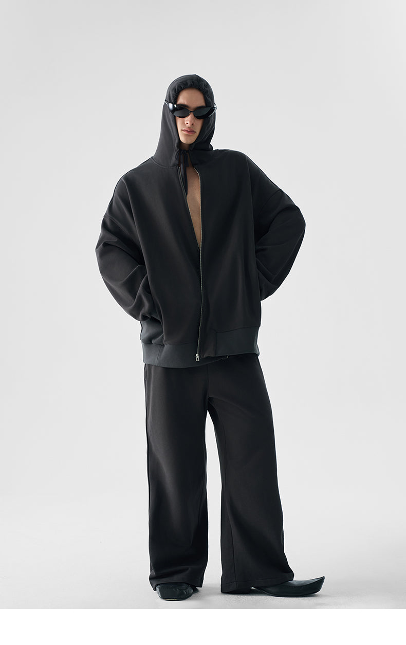 Shadow Luxe Oversized Zip Hoodie and Pants Setup