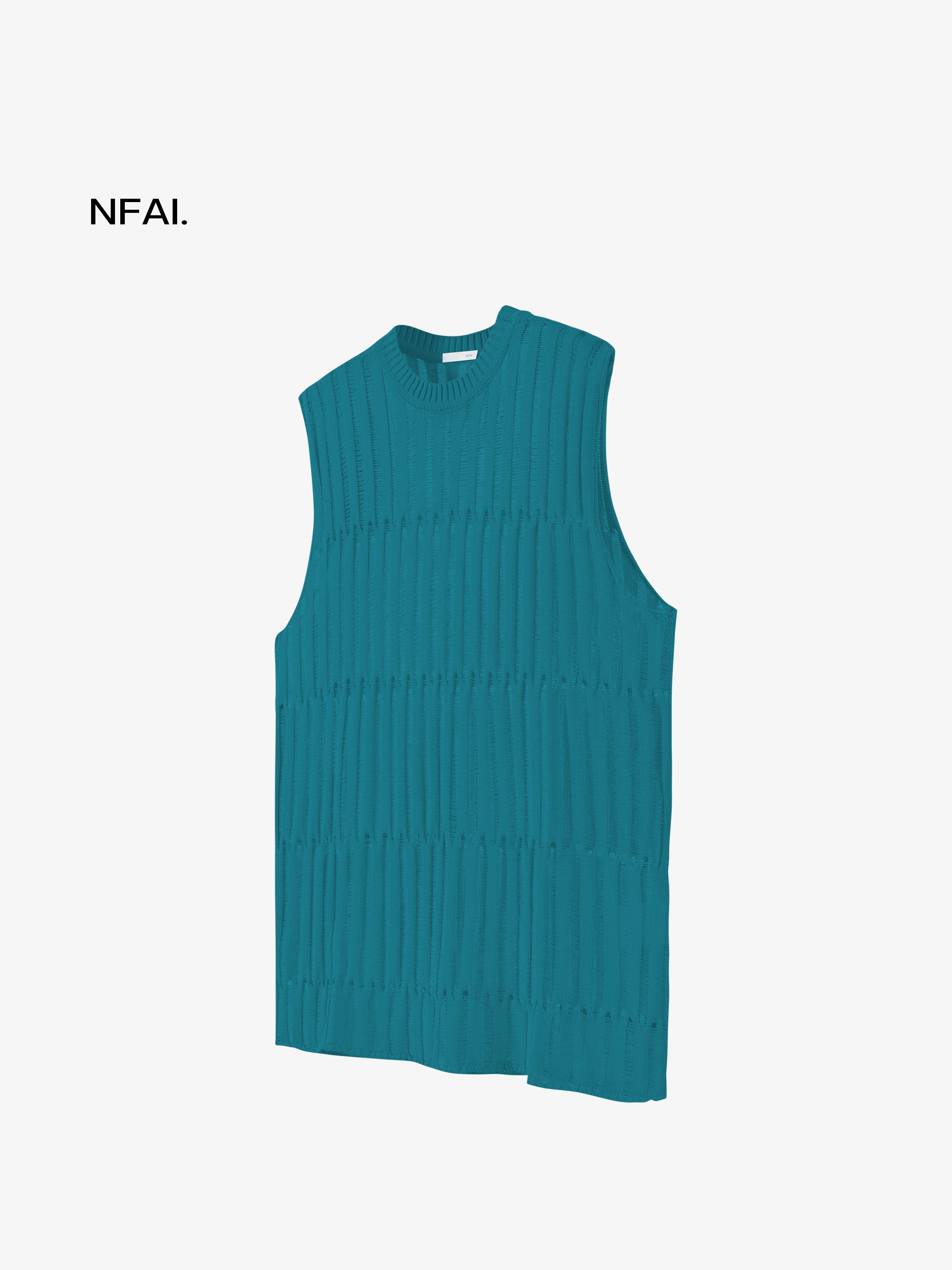 Tree-Pattern Open-Knit Vest