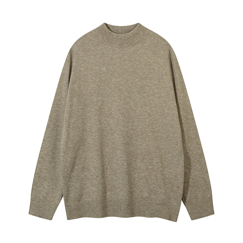Minimalist Mock Neck Knit Sweater