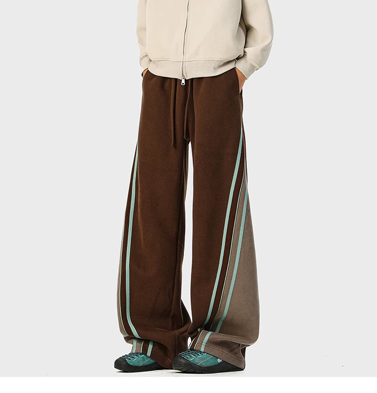 Mint-Stripe Varsity Track Pants