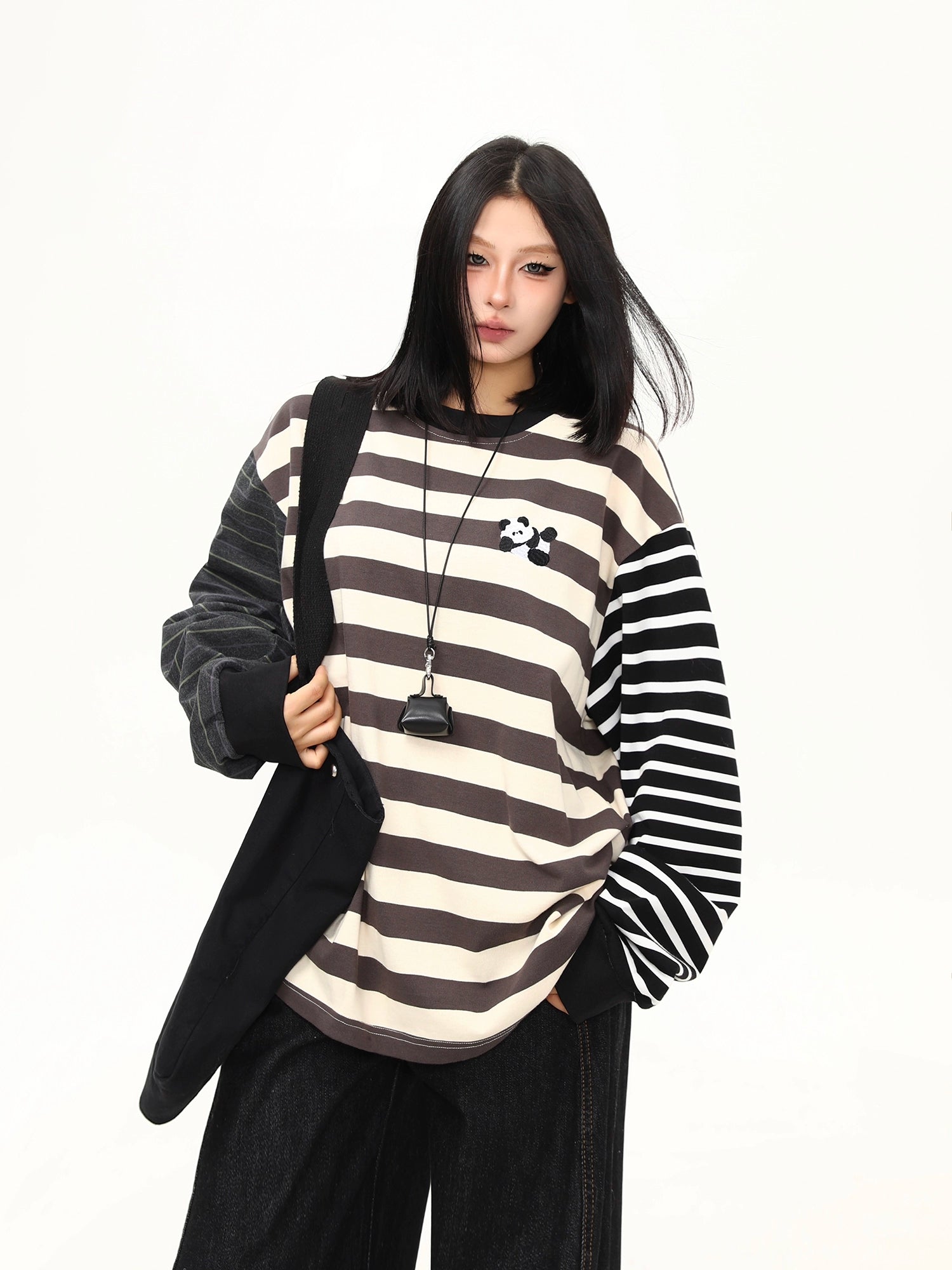 Monochrome Panda Remix Stripe Tee