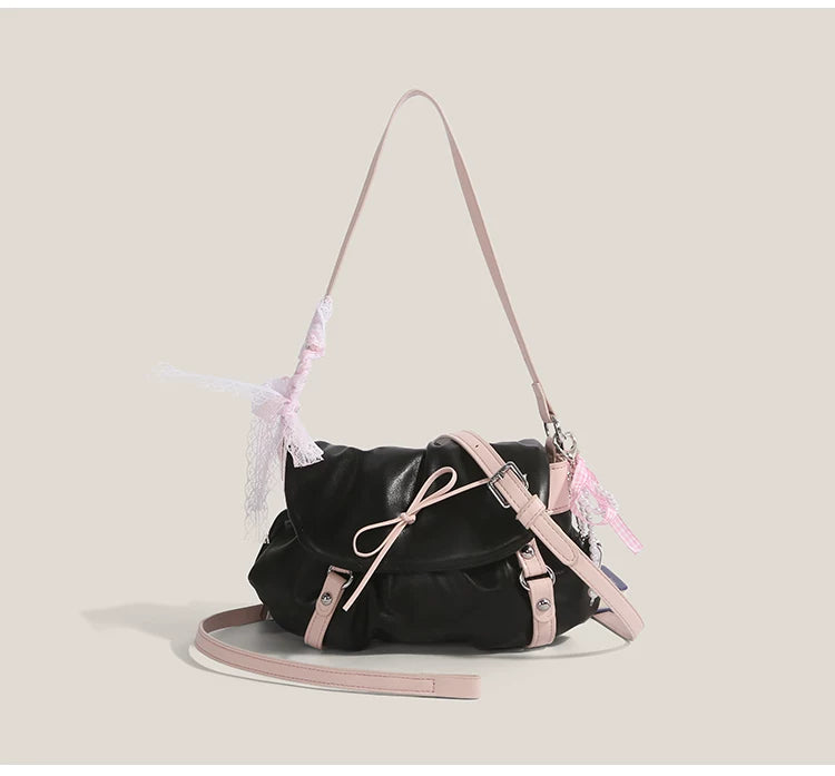 Blush Lace Bow Satchel