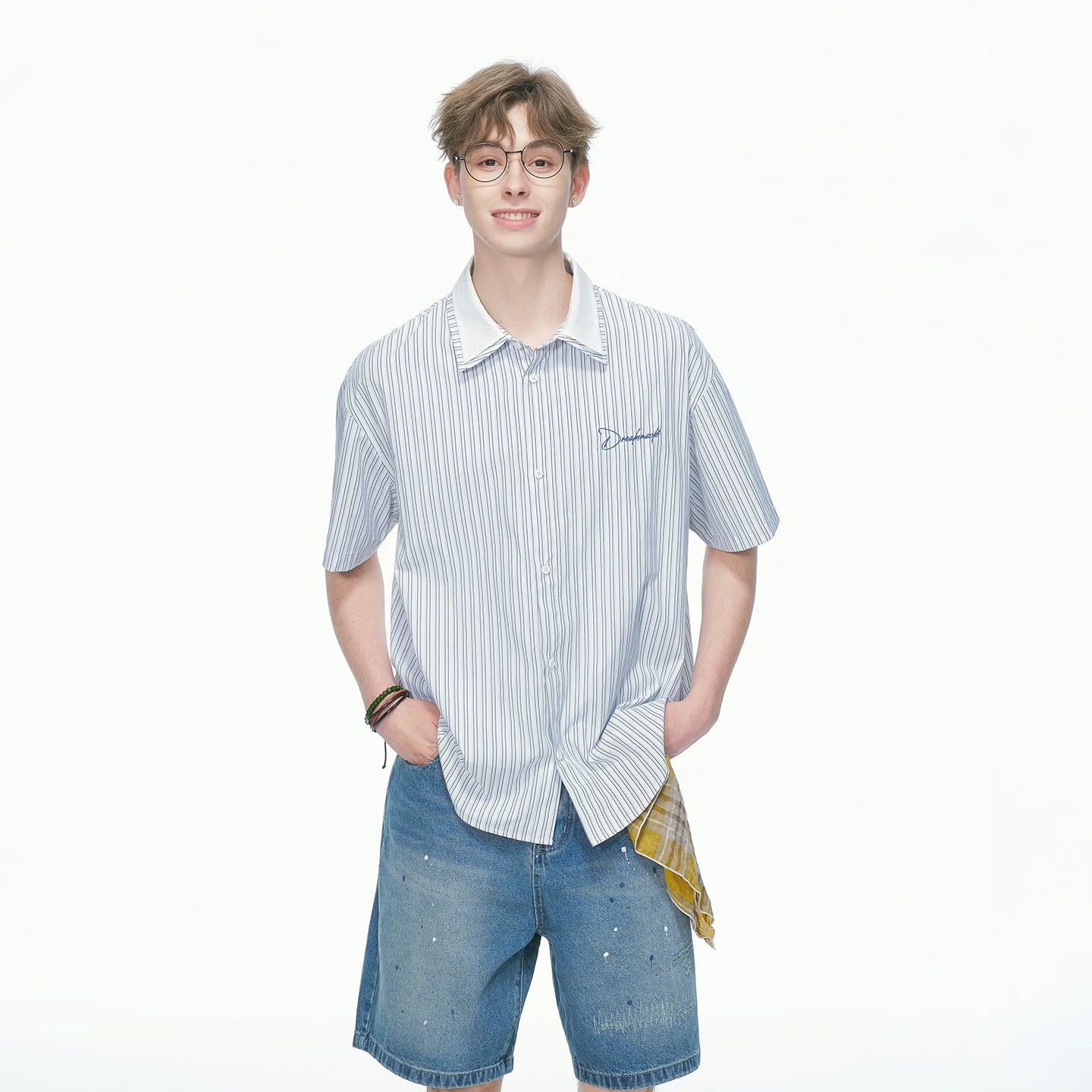 Daylight Pinstripe Contrast Collar Shirt
