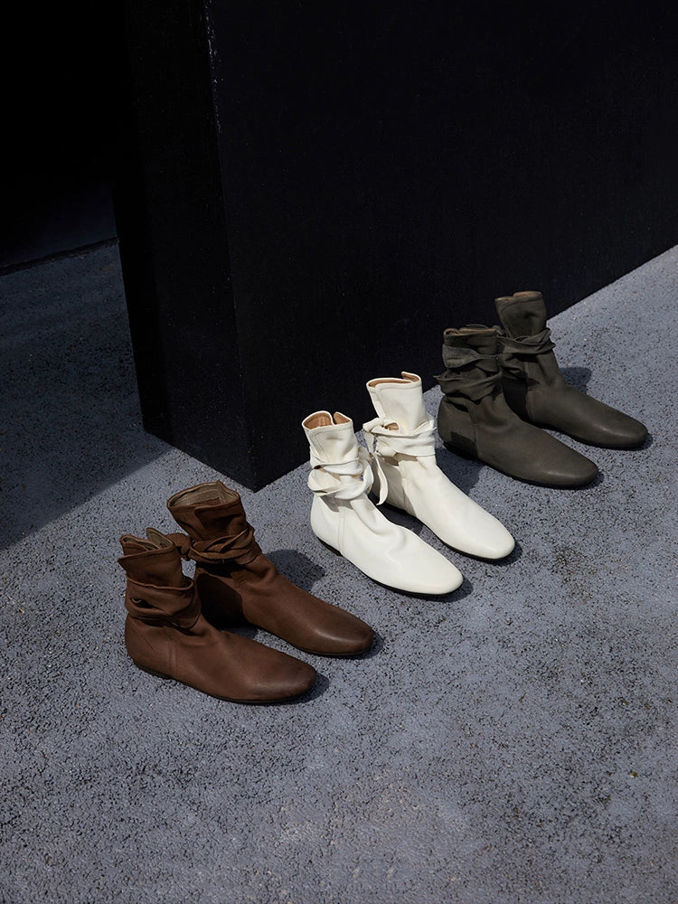 Pointed Toe Buckle Ankle Boots