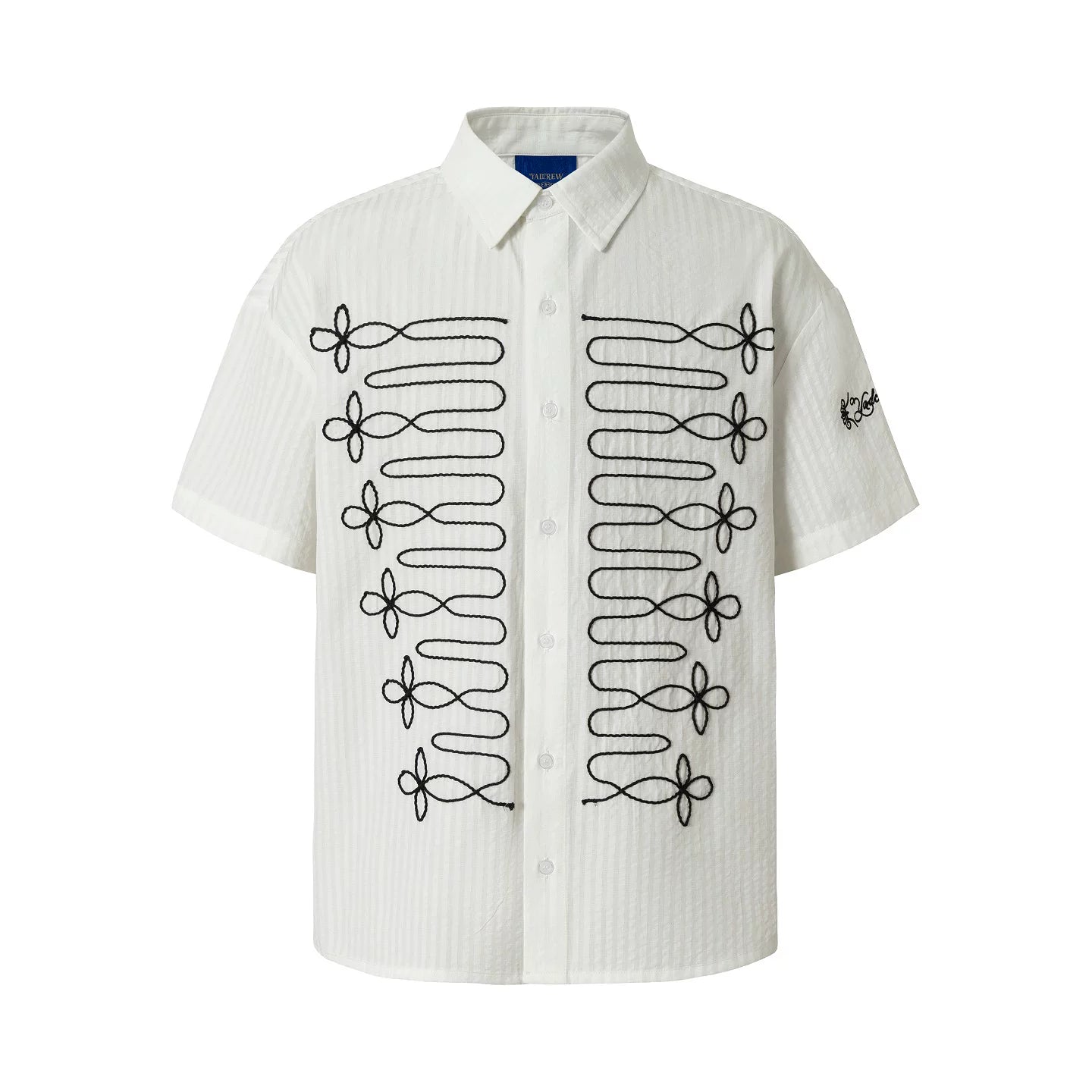Embroidered Loop Detail Short Sleeve Shirt