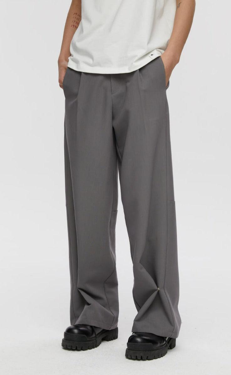 Trousers with Fold and Button Detail - chiclara