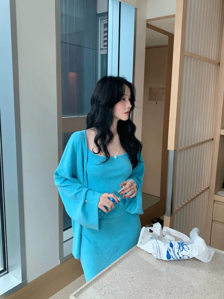 Cardigan and Knit Maxi Skirt Setup