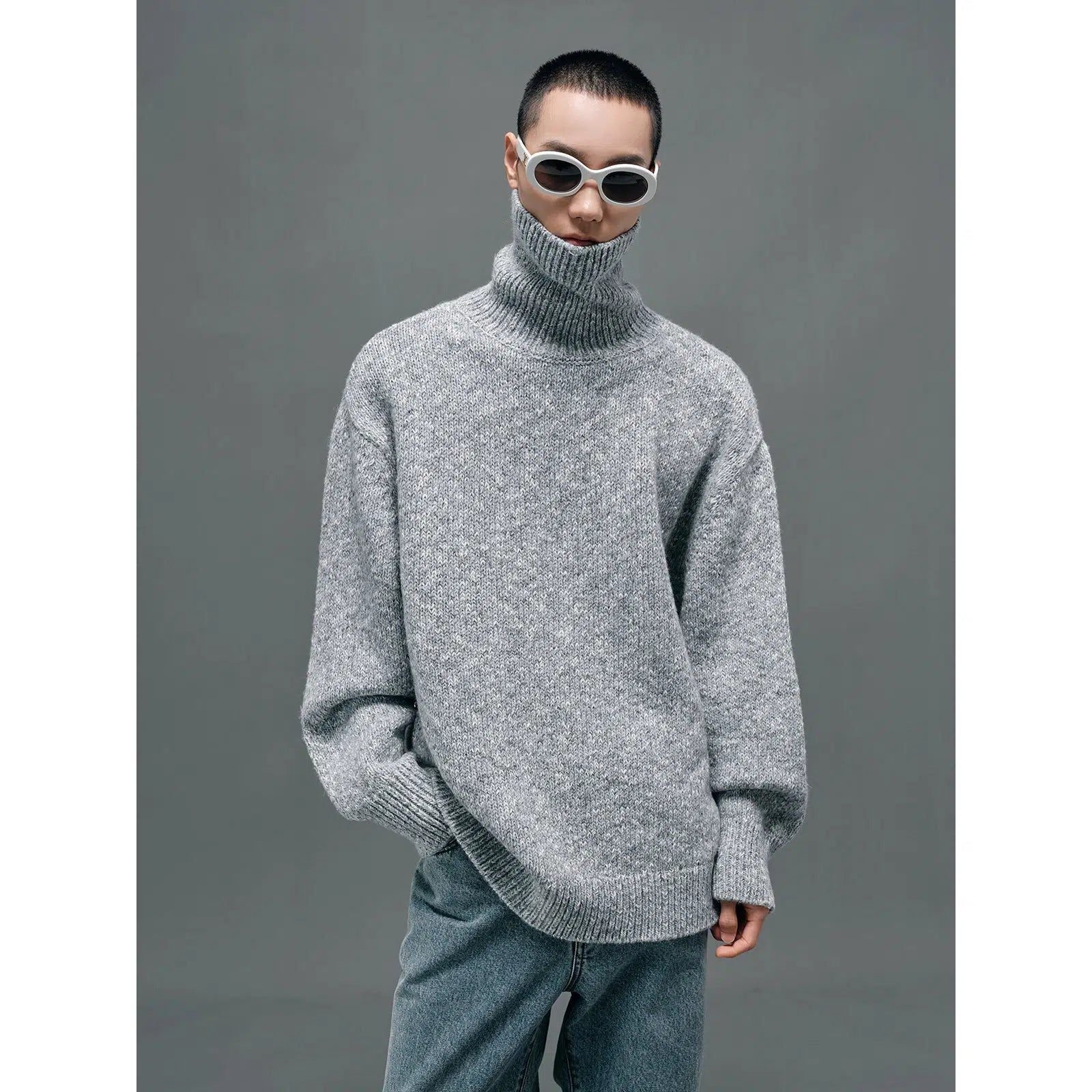 Knit Turtleneck with Relaxed Fit - chiclara
