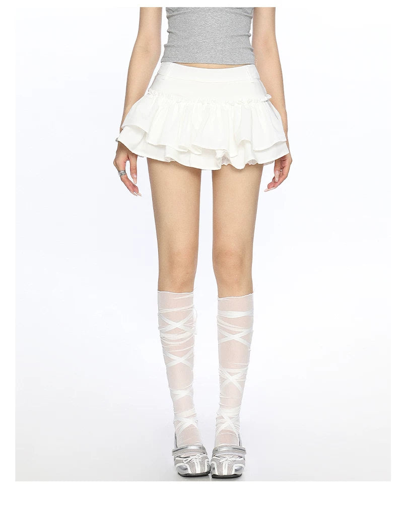 Varsity Ruffle Pleated Mini Skirt