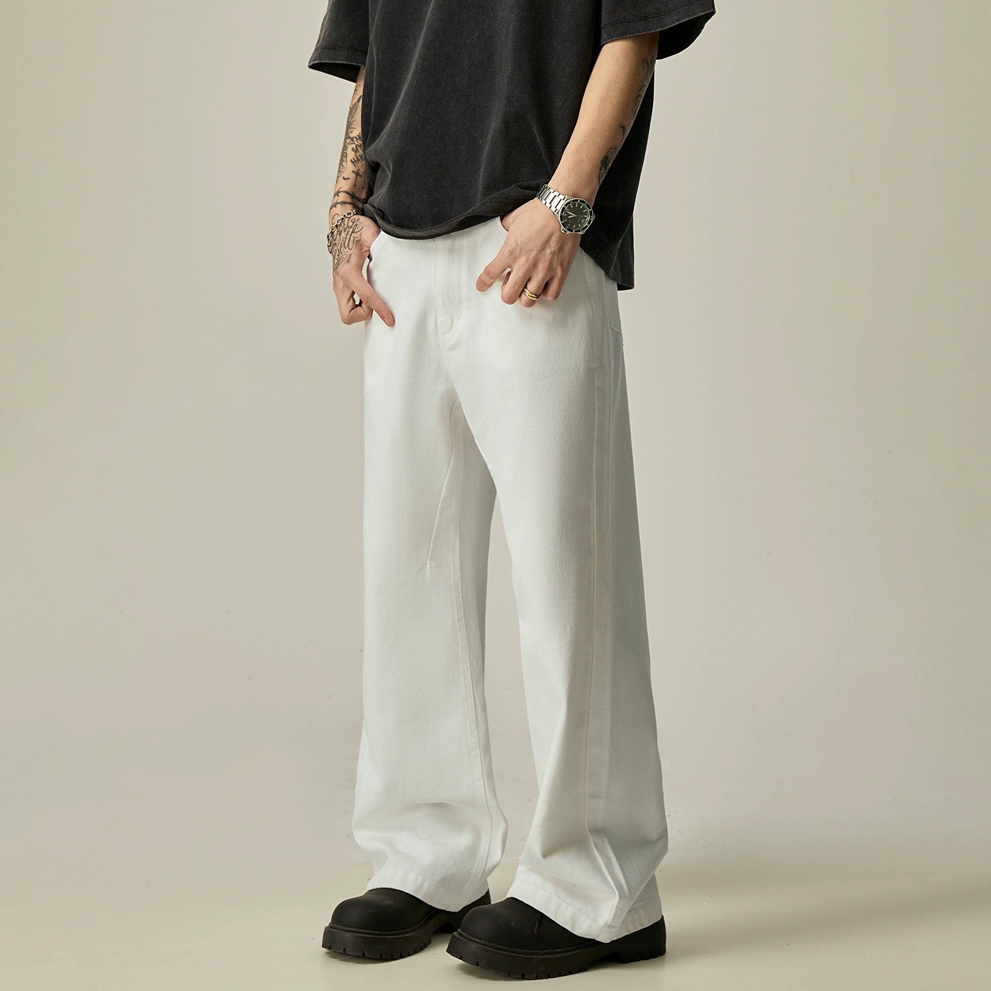 Ivory Current Ultra-Wide Jeans