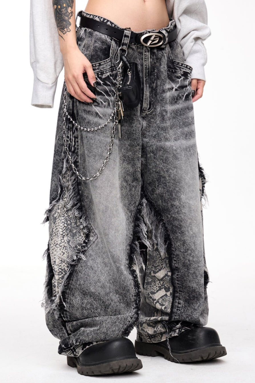 Men's Raw-Edged Wide-Leg Trousers