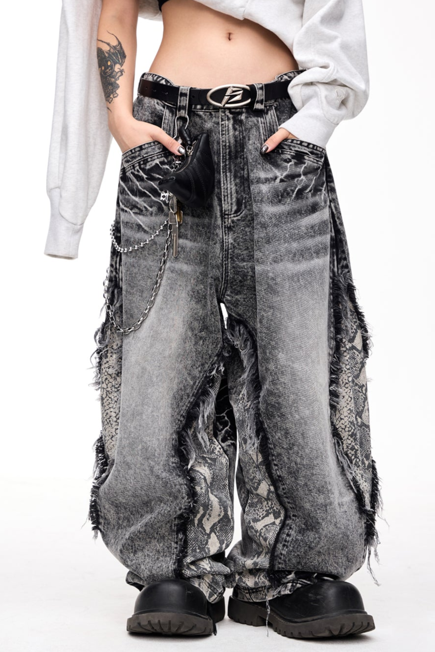 Men's Raw-Edged Wide-Leg Trousers