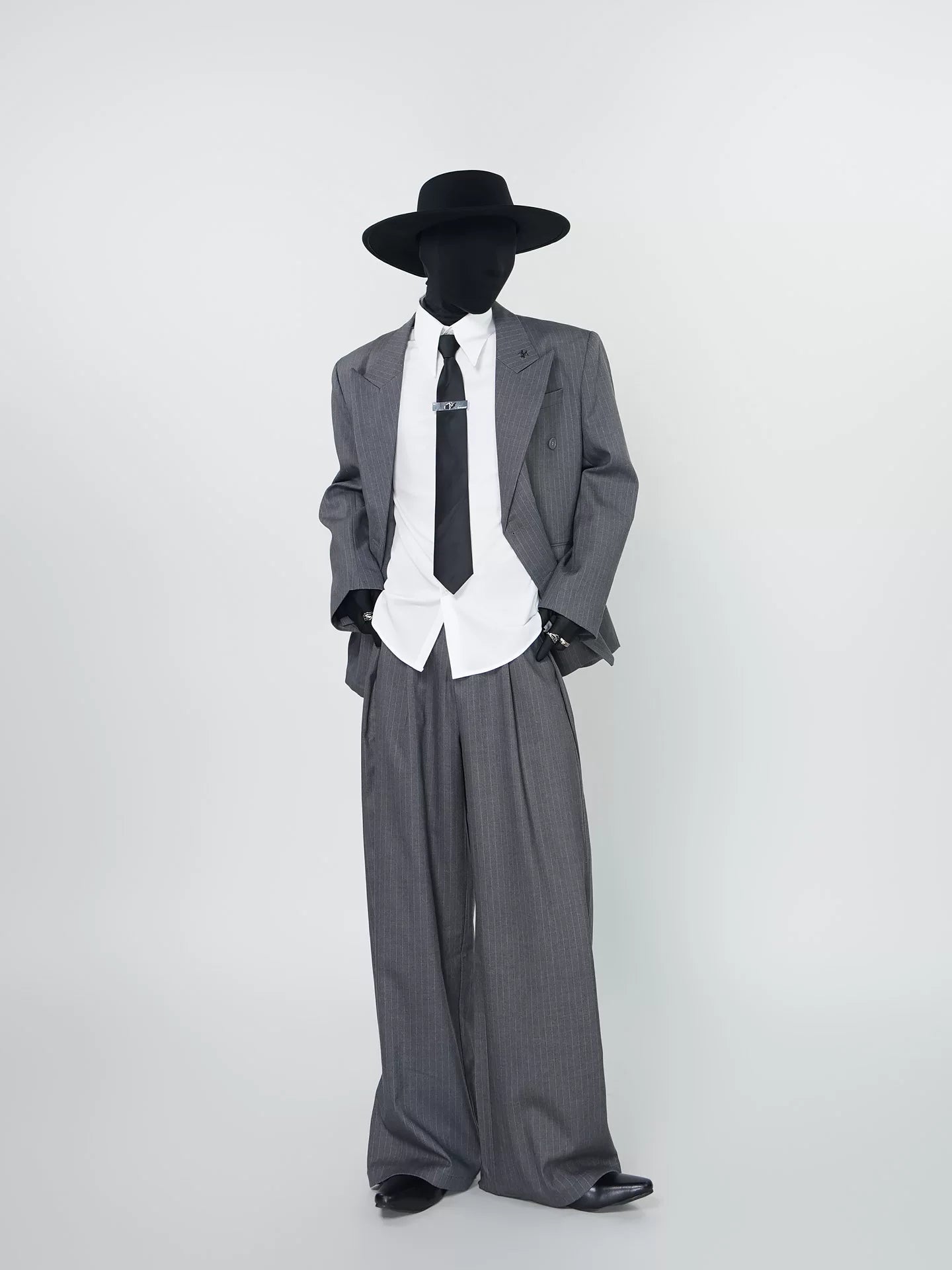 Graphite Ledger Pinstripe Power Jacket