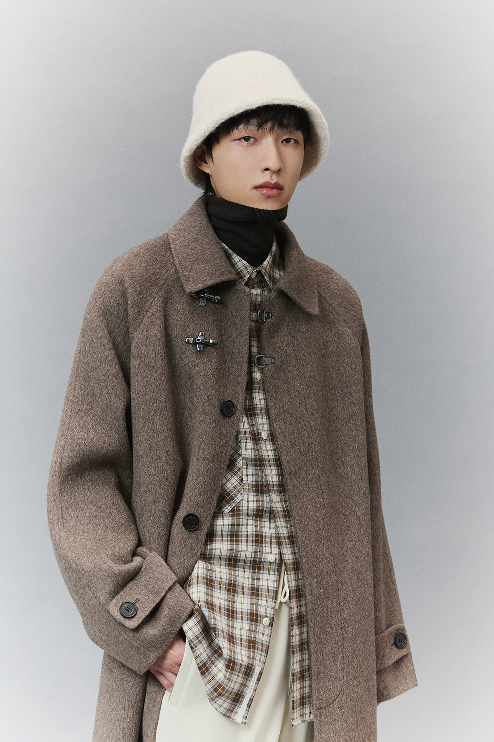 Wool Double-Faced Classic Balmacaan Coat