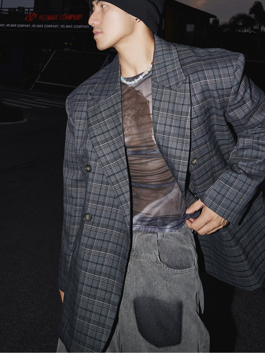 Urban Checkered Oversized Suit and Pants Setup