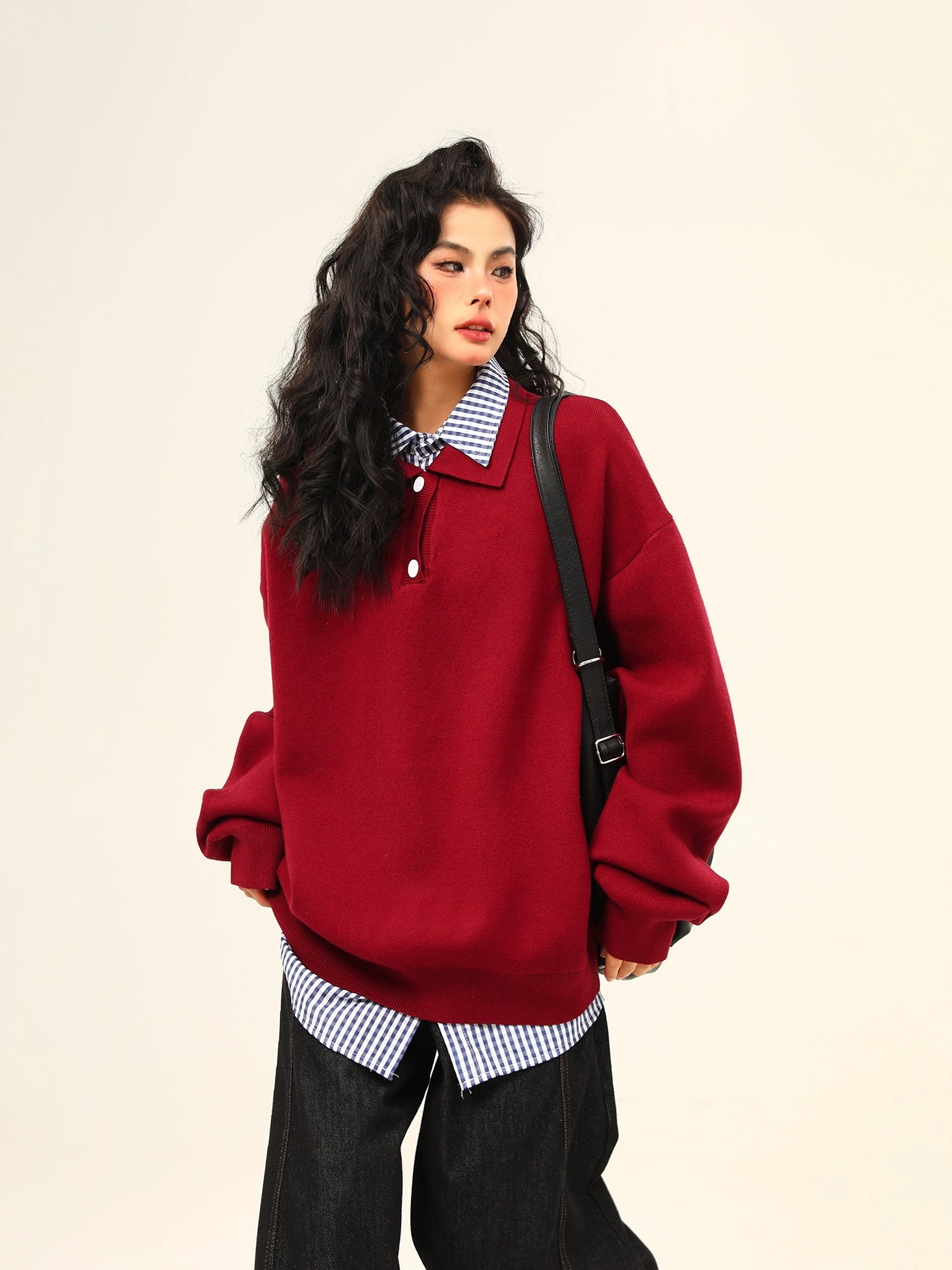 Cloudy Day Oversized Polo Sweater