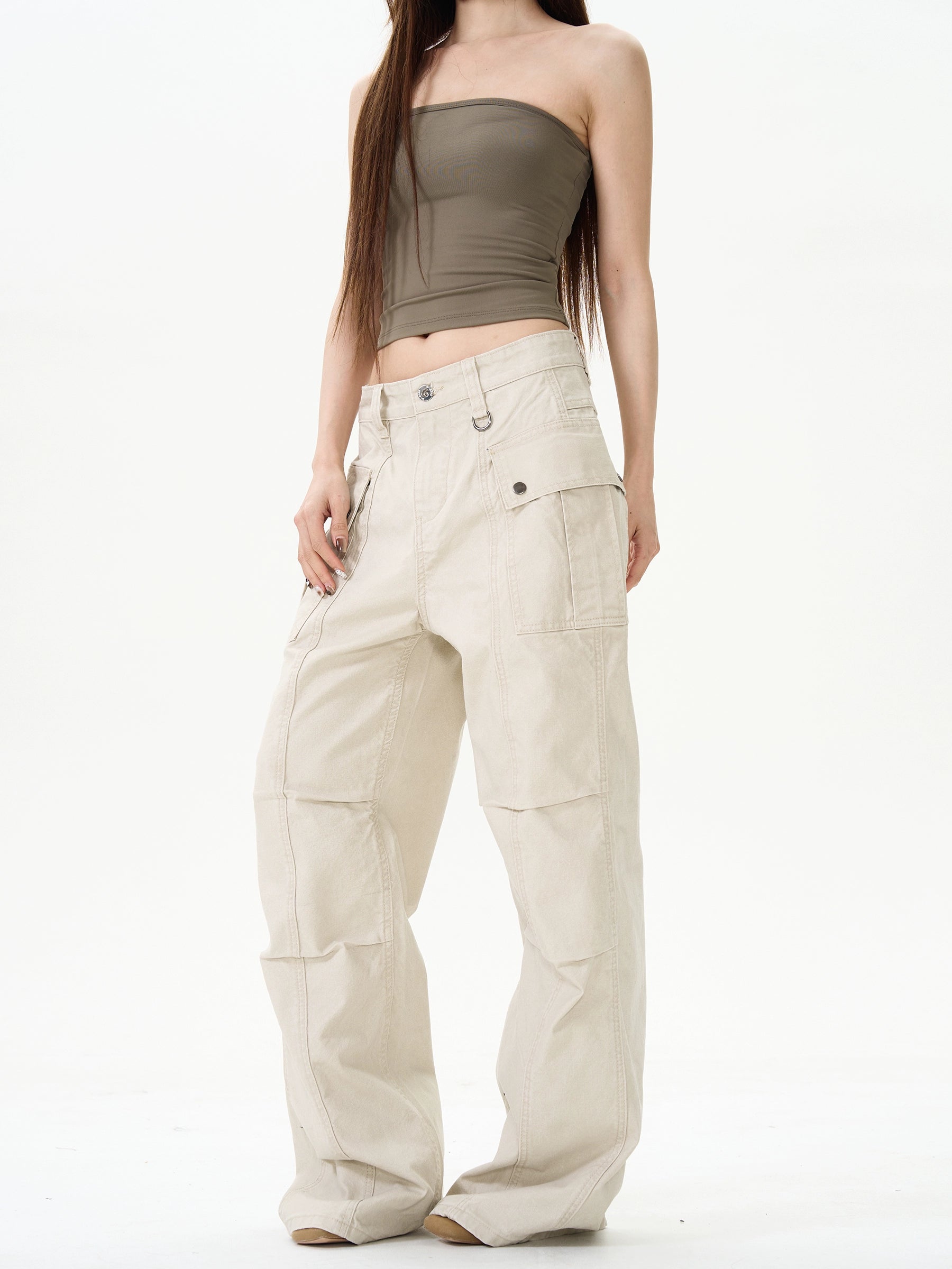 Vintage Panel Seam Wide Leg Cargo Pants