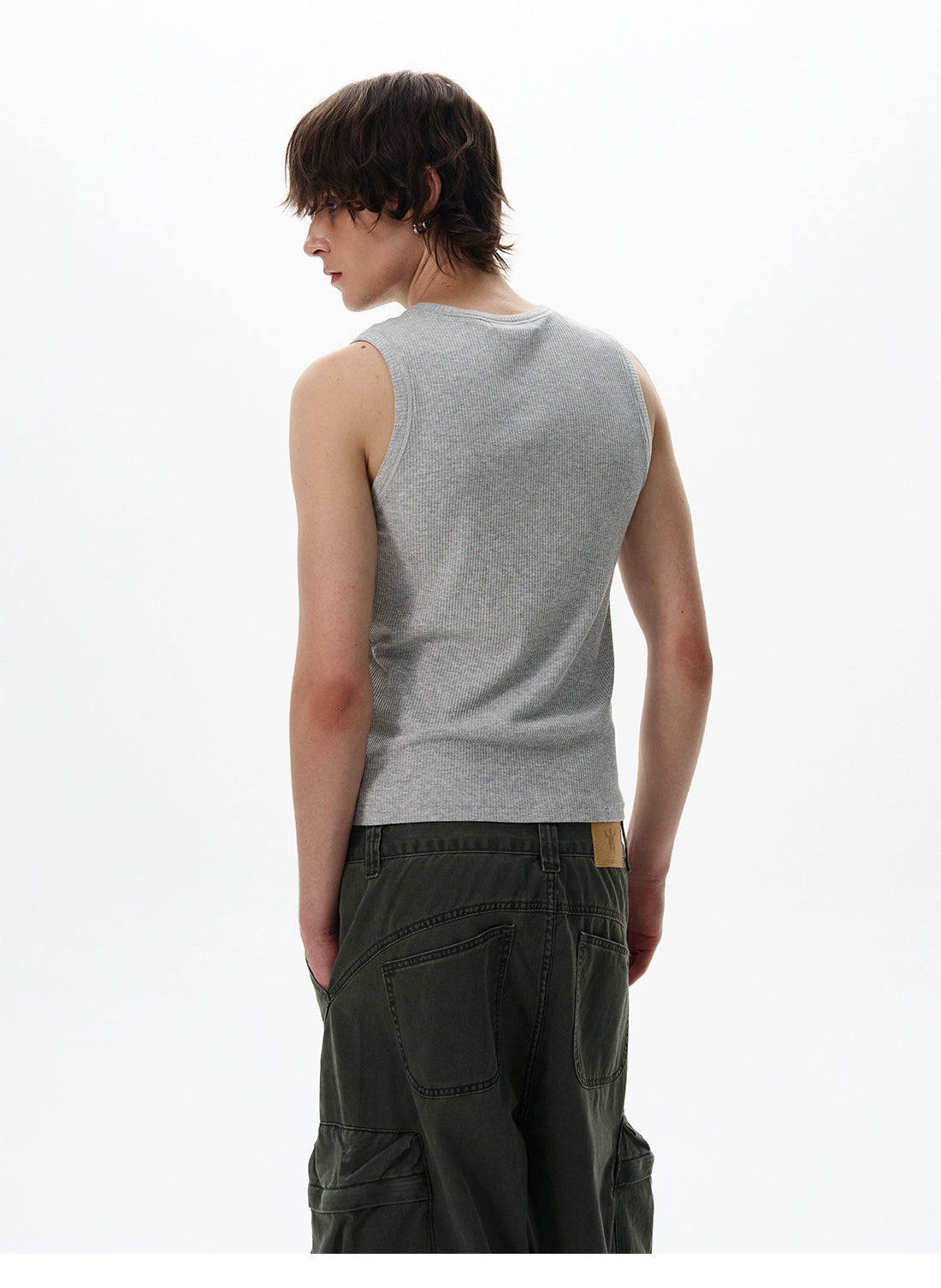 Slim Sleeveless Henley Tank Top