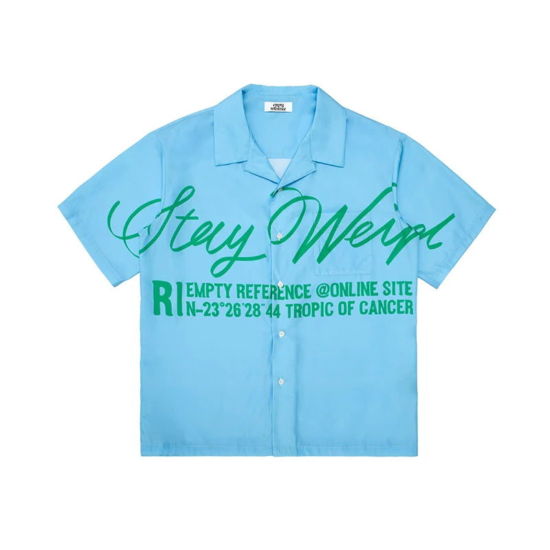 Bold Slogan Short Sleeve Shirt - chiclara