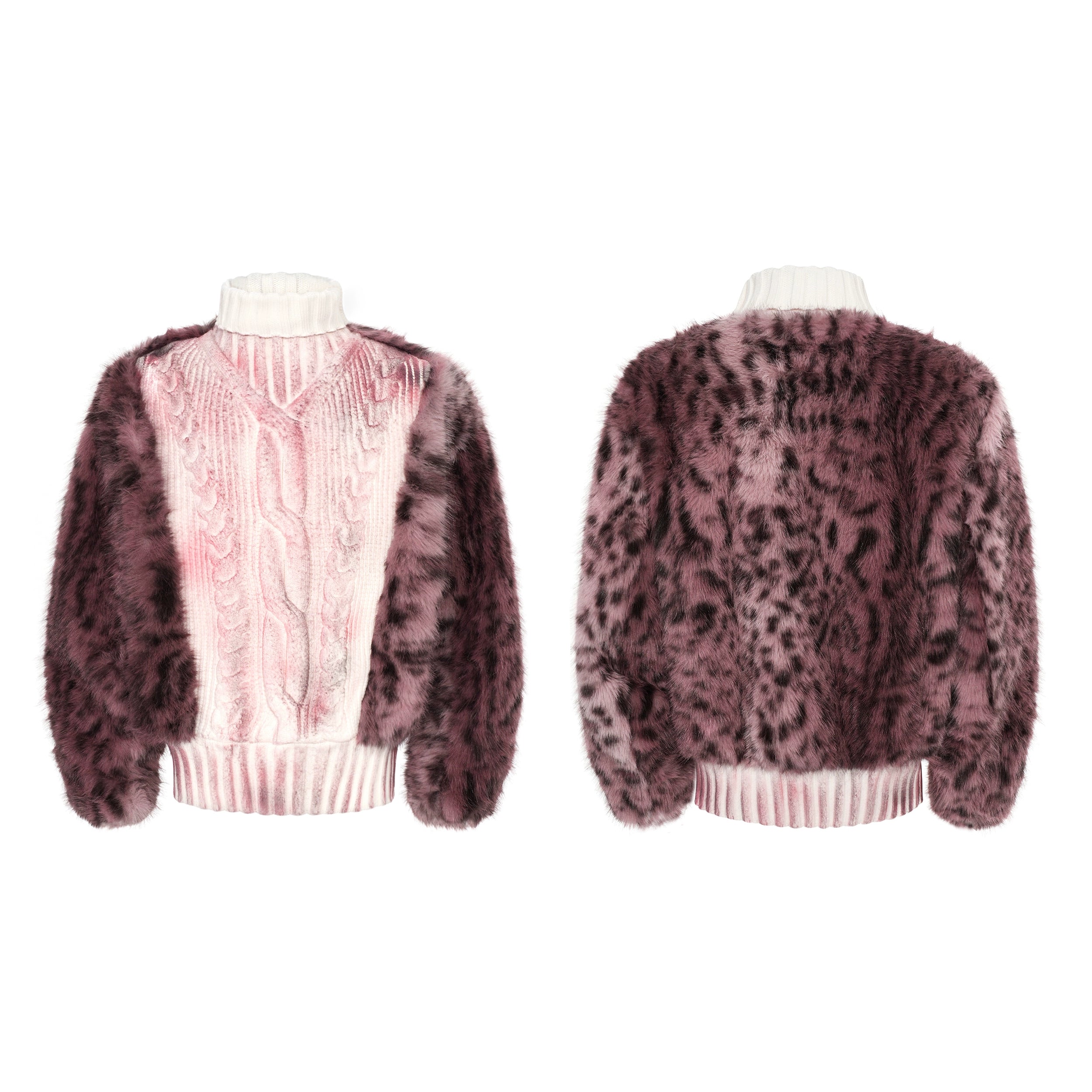 Rosy Frost Leopard Faux Fur Jacket