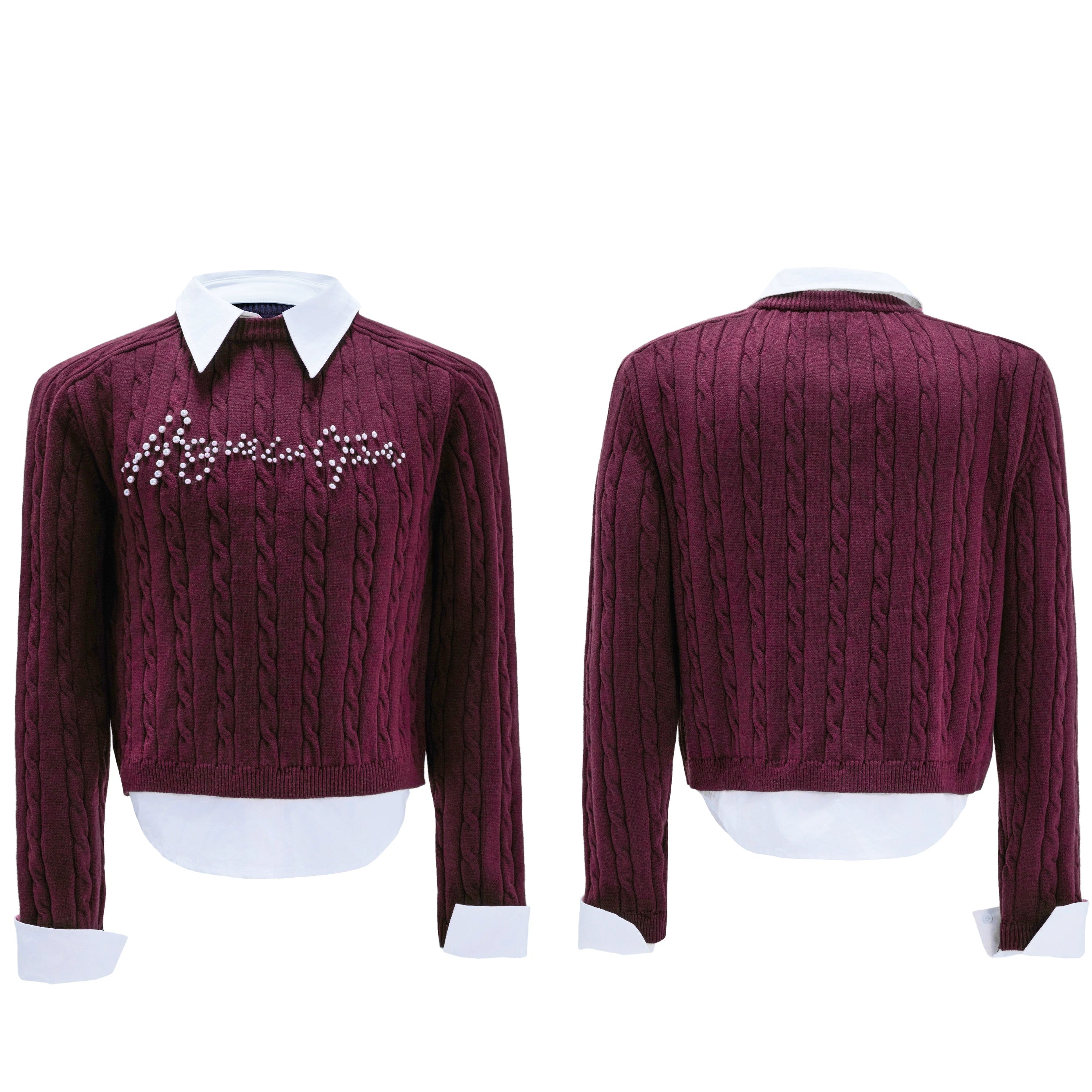 Crystal Script Cable Sweater