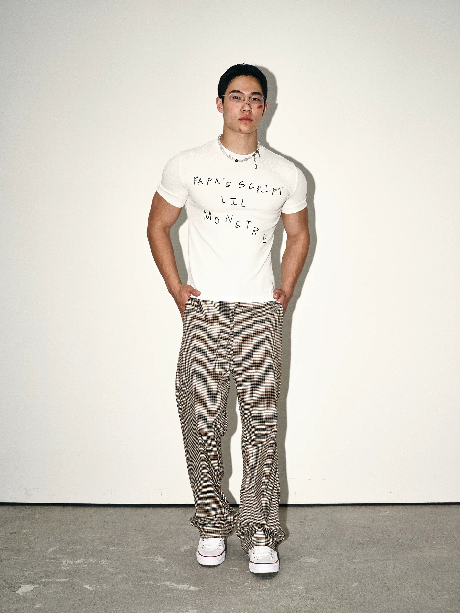 White Script Fitted Tee