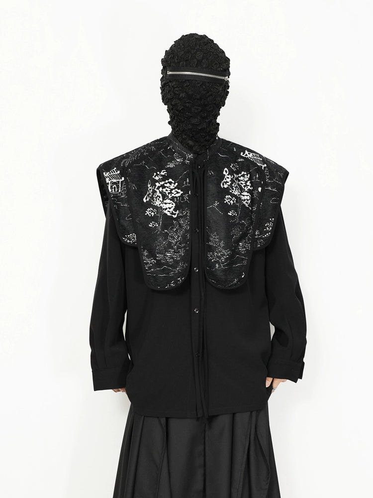 Embroidered Cape Shirt