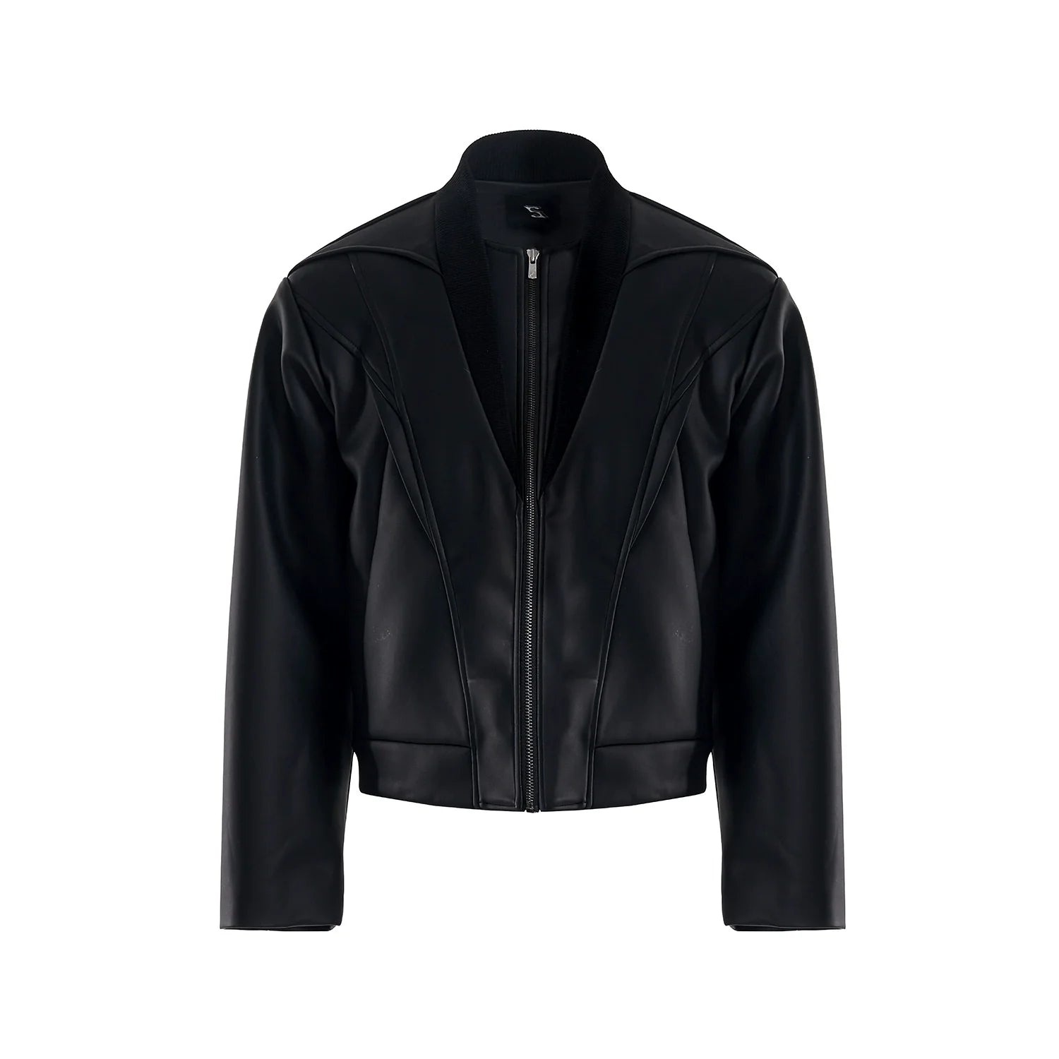 Structured Noir Bomber Jacket
