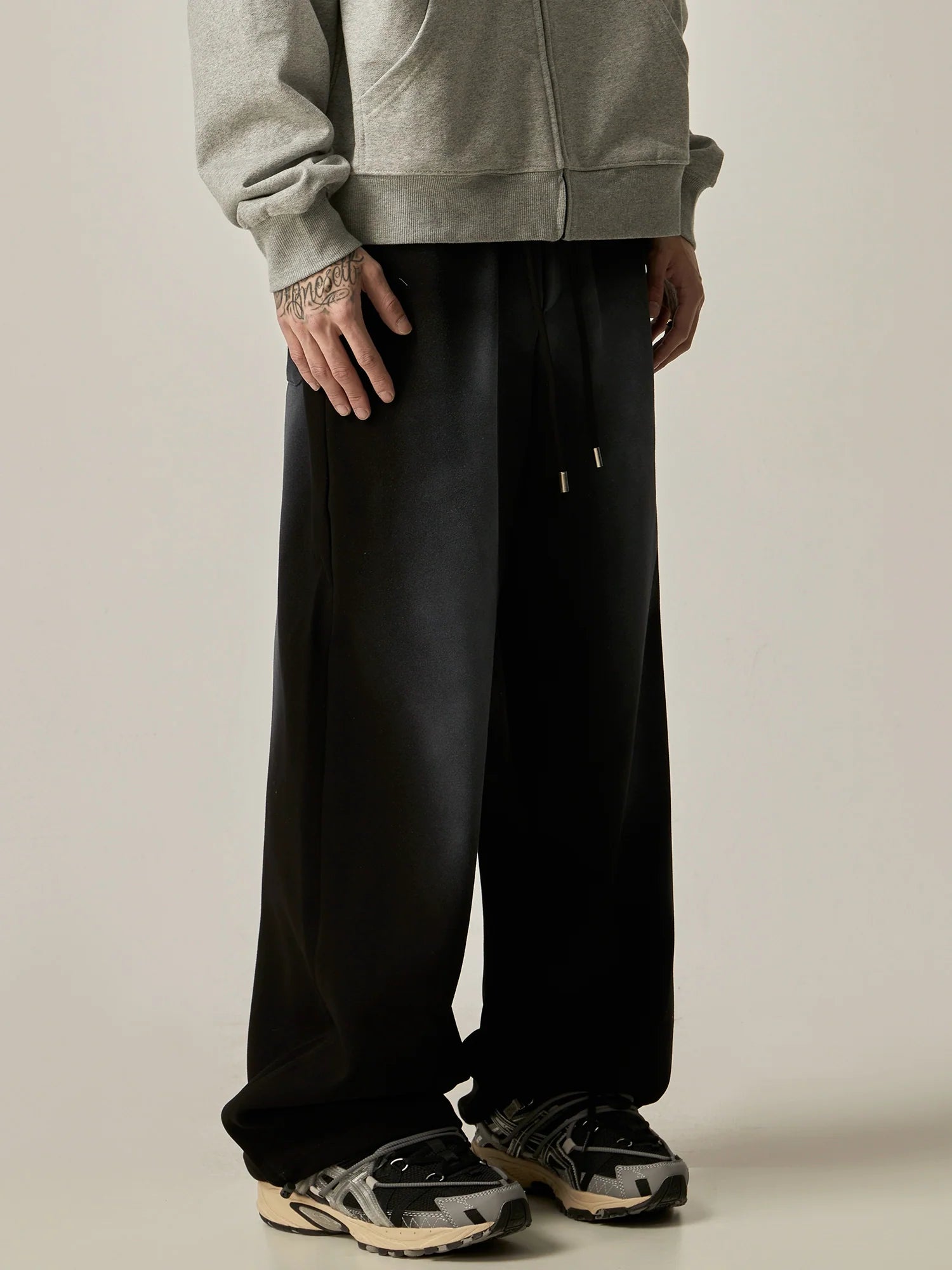 Silky Wide-Leg Drawstring Lounge Pants