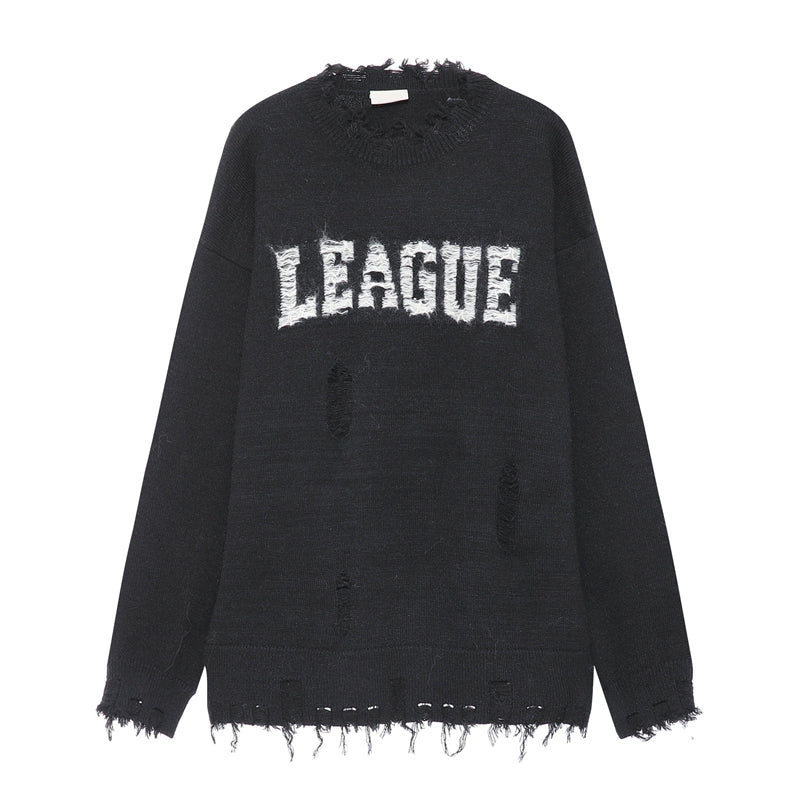 Distressed League Varsity Sweatshirt