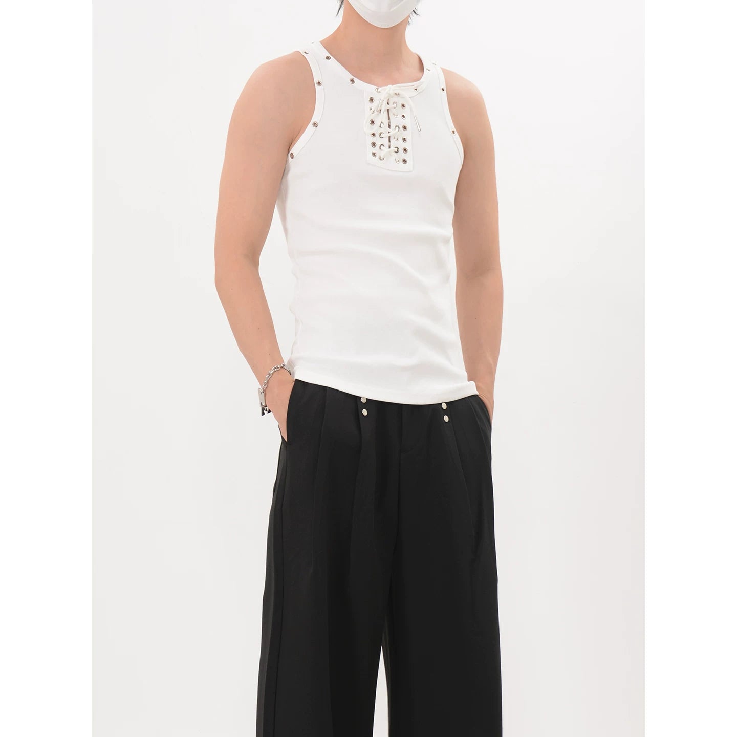 Midnight Grommet Lace Tank