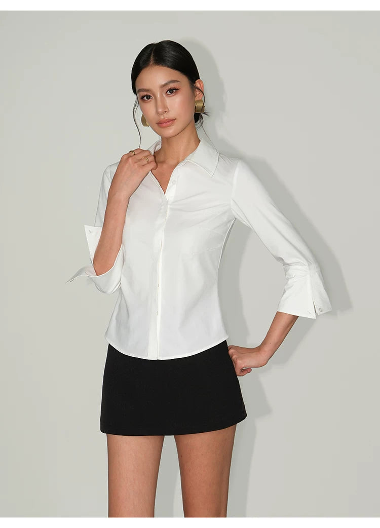 Contour Curve Tailored Button-Up Shirts