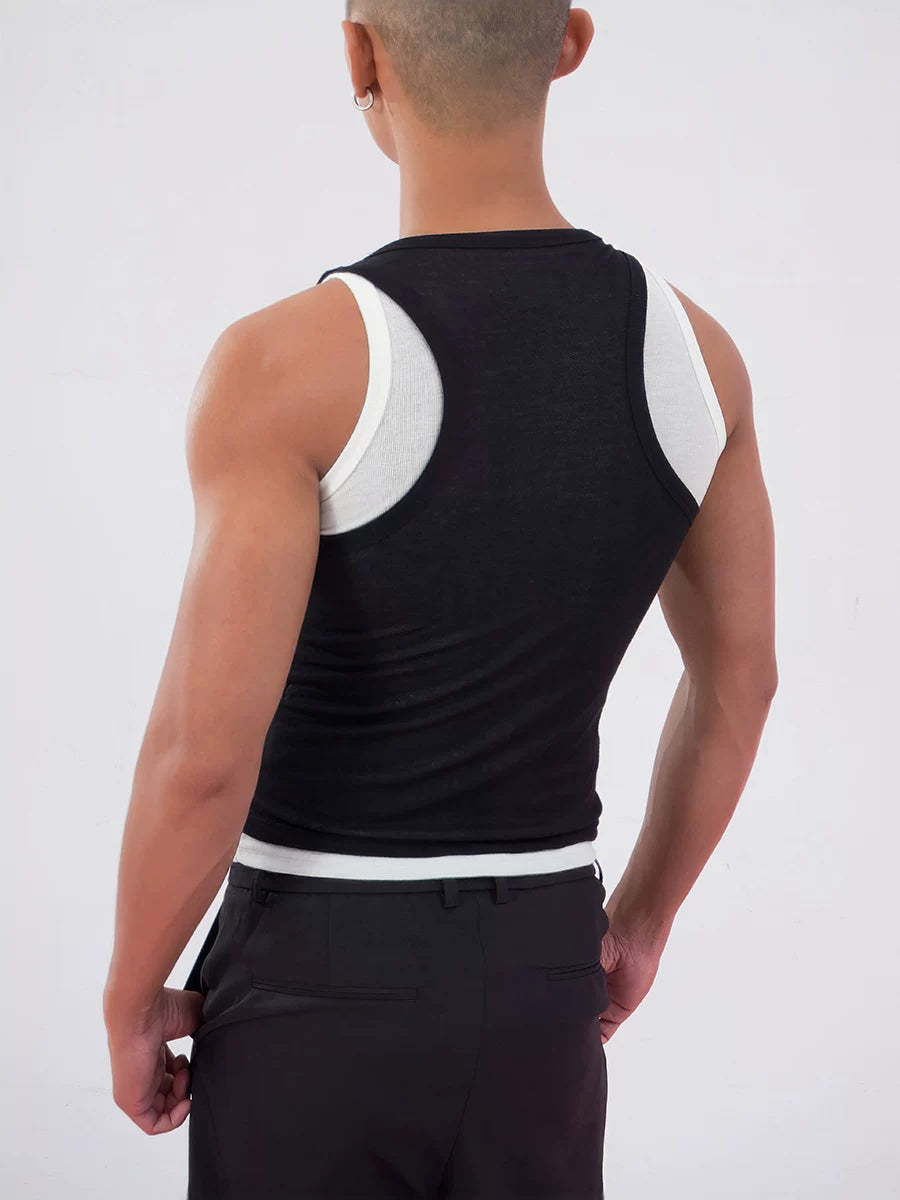 Layered Ember Double Tank Top