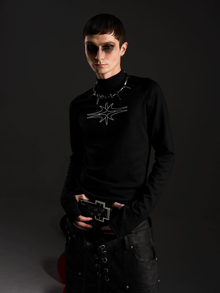 Starlit Rift Gothic Mockneck Top
