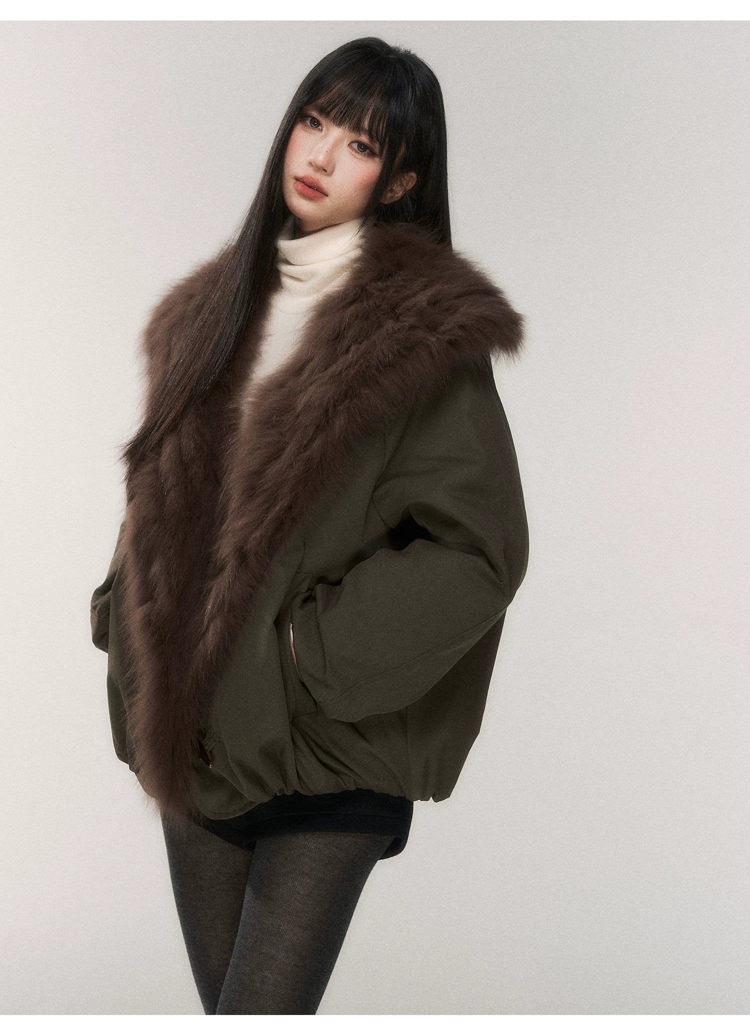 Forest Empress Faux Fur Collar Parka