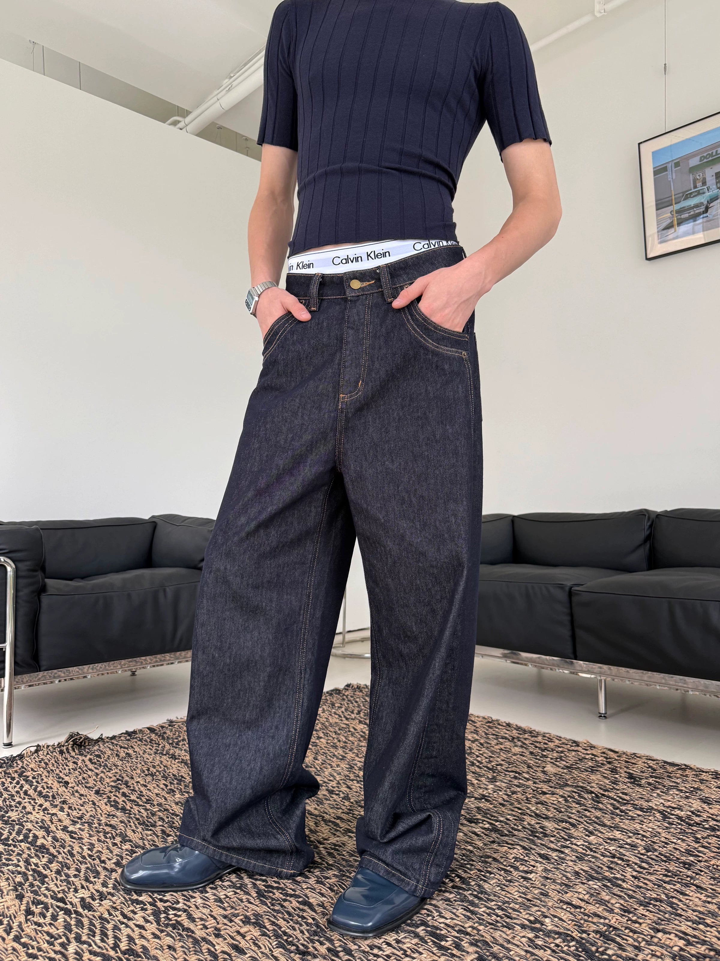 Midnight Forge Wide Carpenter Denim