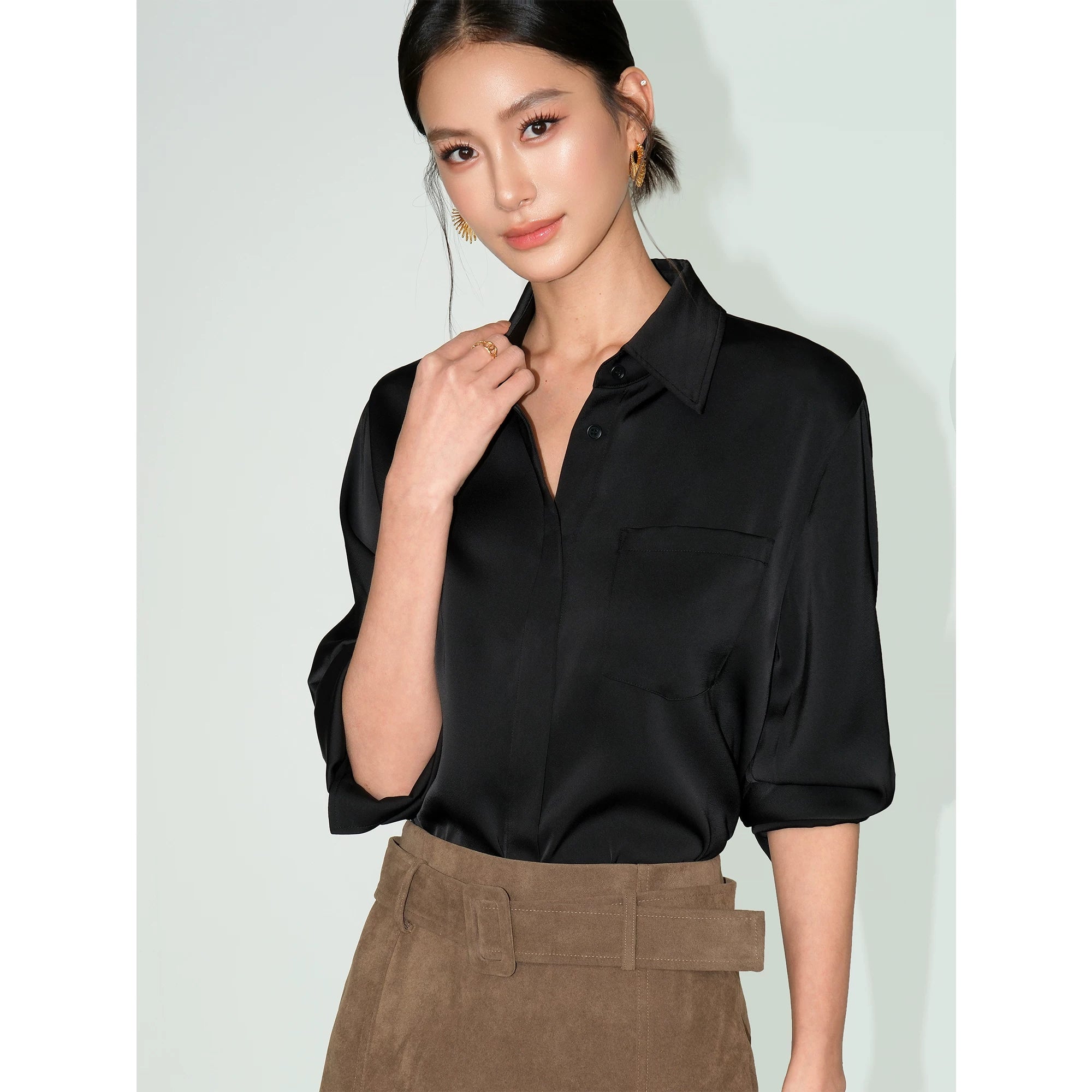 Silkline Classic Draped Pocket Shirts