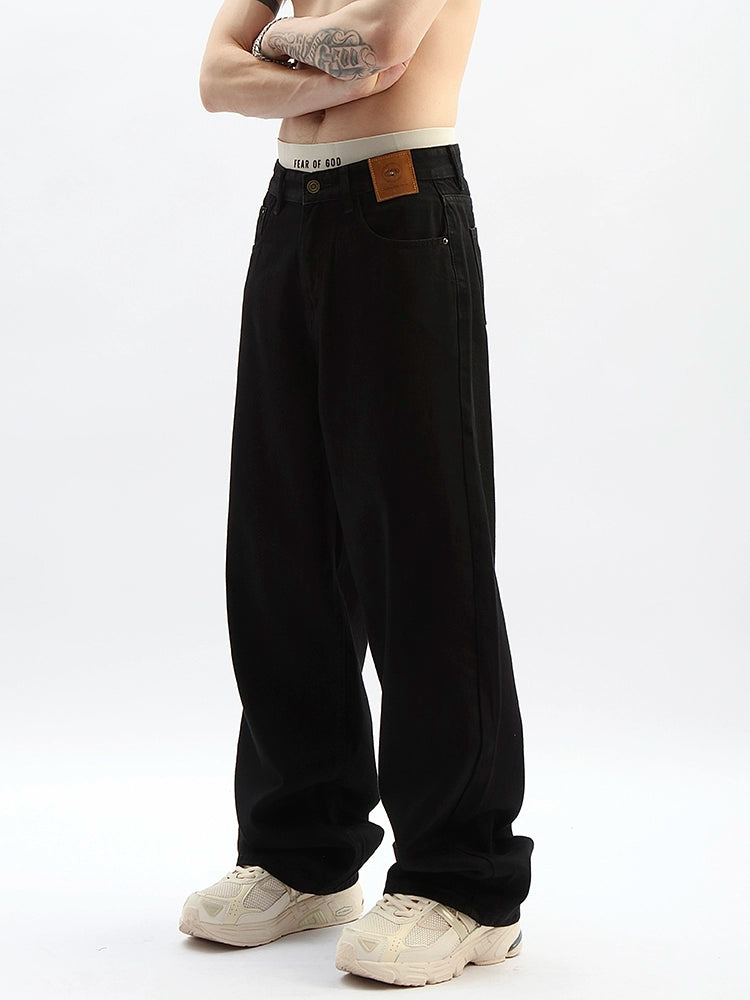 Midnight Drape Wide-Leg Jeans