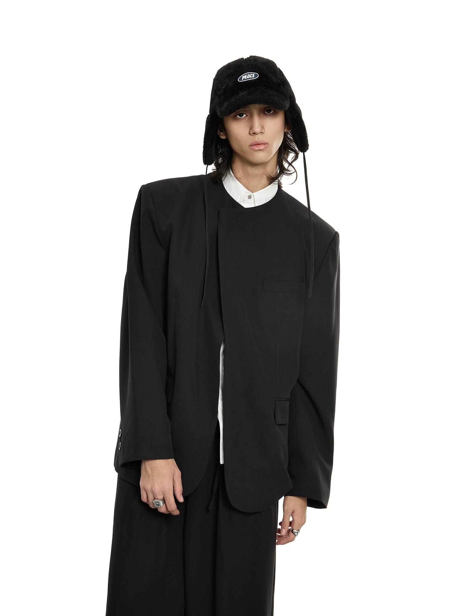 Oversized Black Structured Blazer